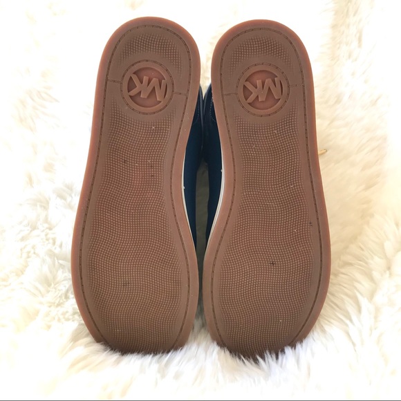 MICHAEL KORS Blue High Top Leather Sneakers - Picture 6 of 14